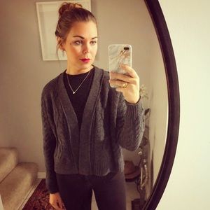 SheIn cropped cable knit cardigan